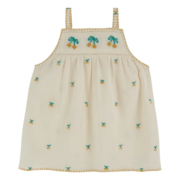 Emile et Ida Robe Cerises Brodées | Ecru