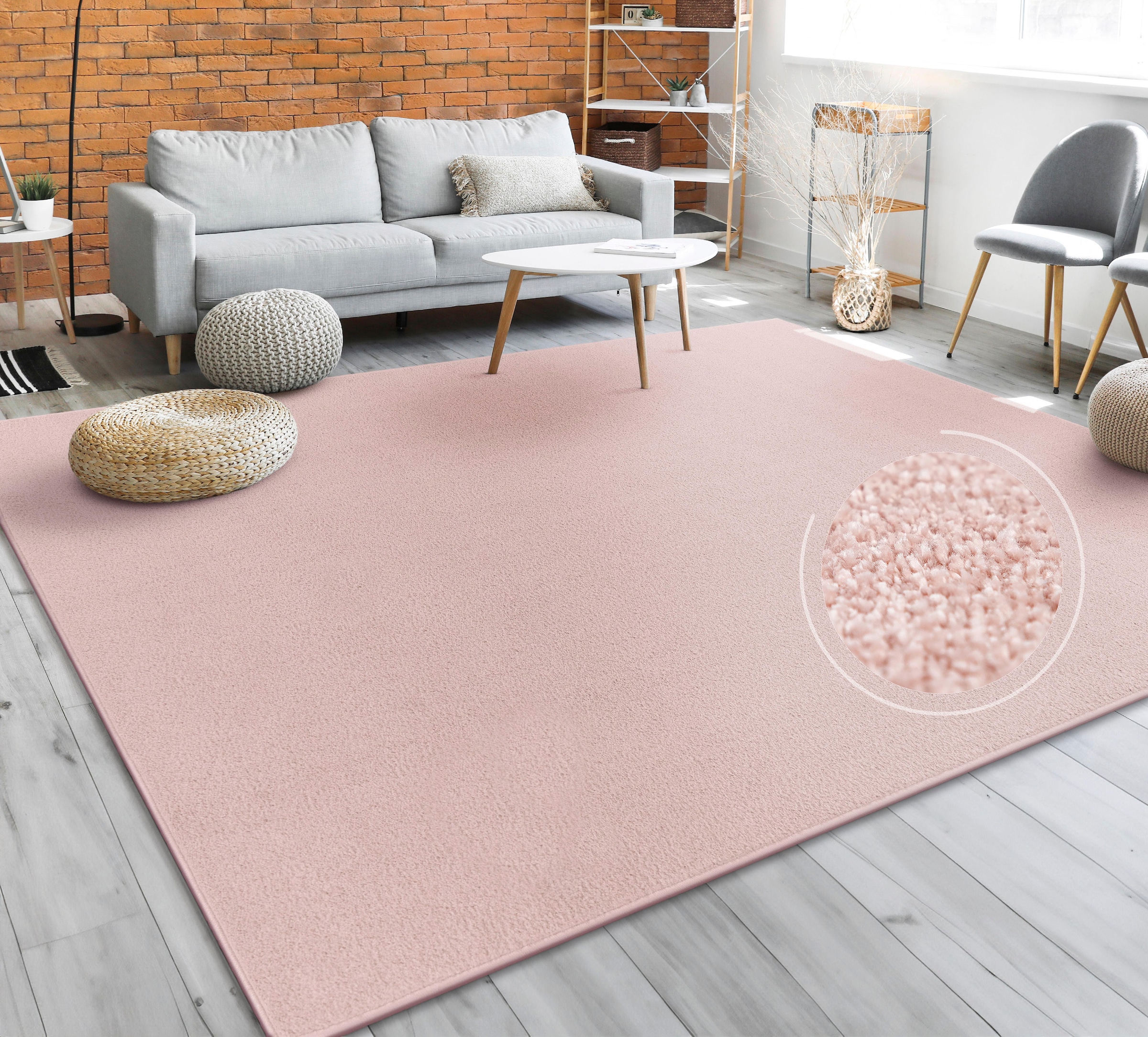 Paco Home Teppich »Porto 890« rechteckig 13 mm Höhe Kurzflor, Uni-Farben, ideal im Wohnzimmer & Schlafzimmer
