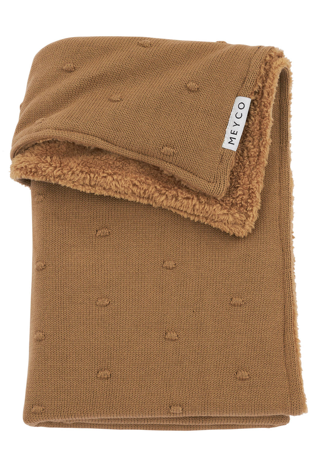 reversible baby ledikantdeken Mini Knots Teddy 100x150 cm Toffee