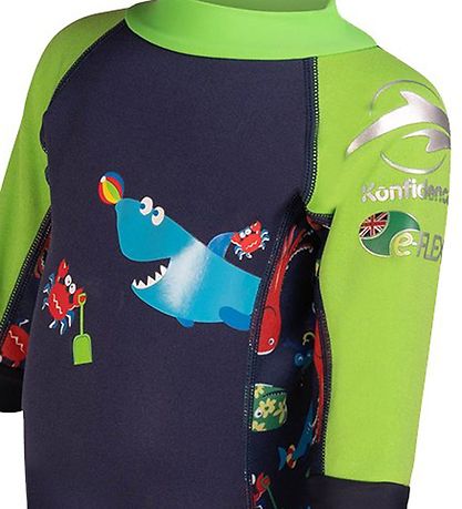 Konfidence Schwimmanzüg - UV50+ - Navy/Lime Fergal