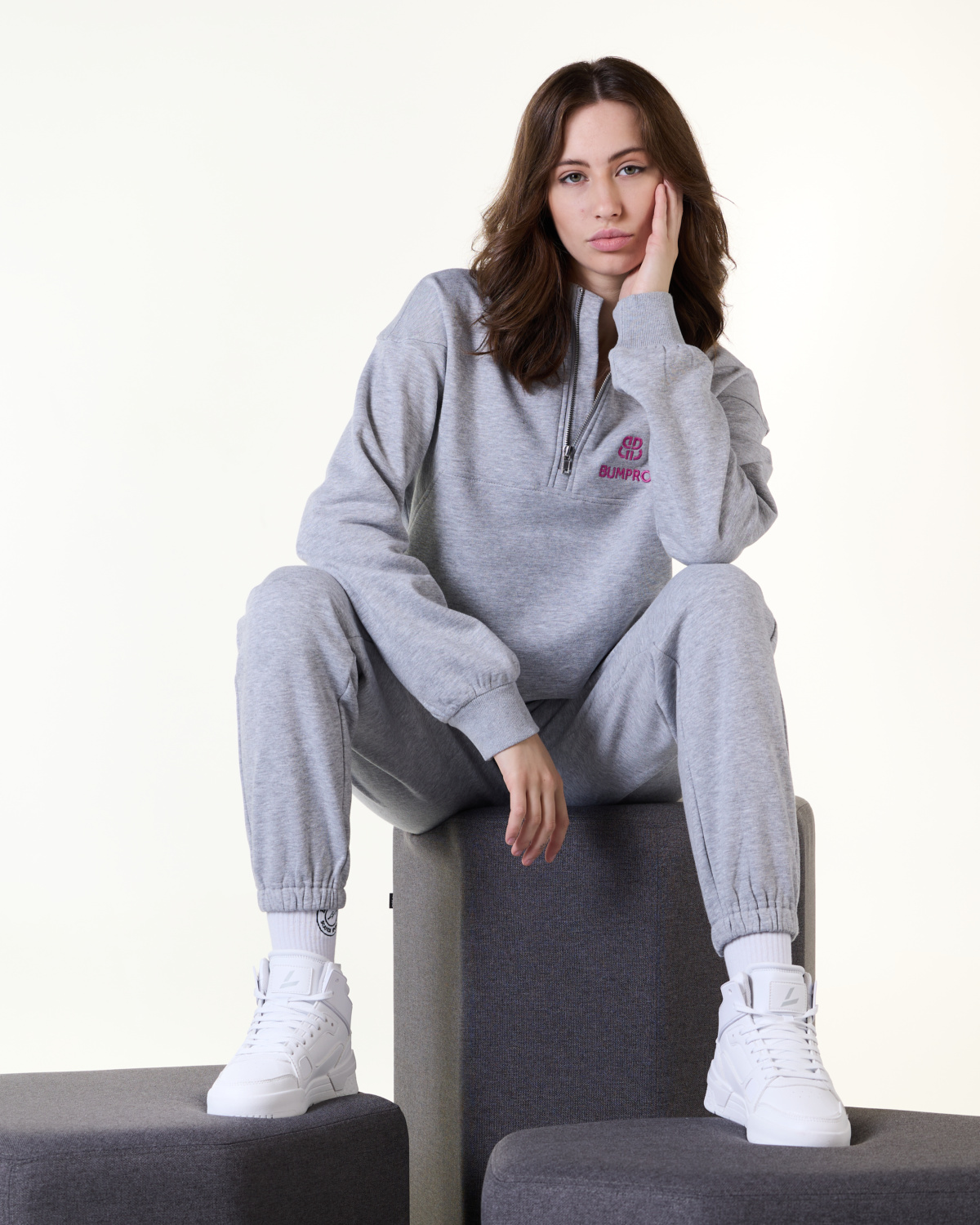 Bumpro BP 1\2 Zip Sweater Grey Marl