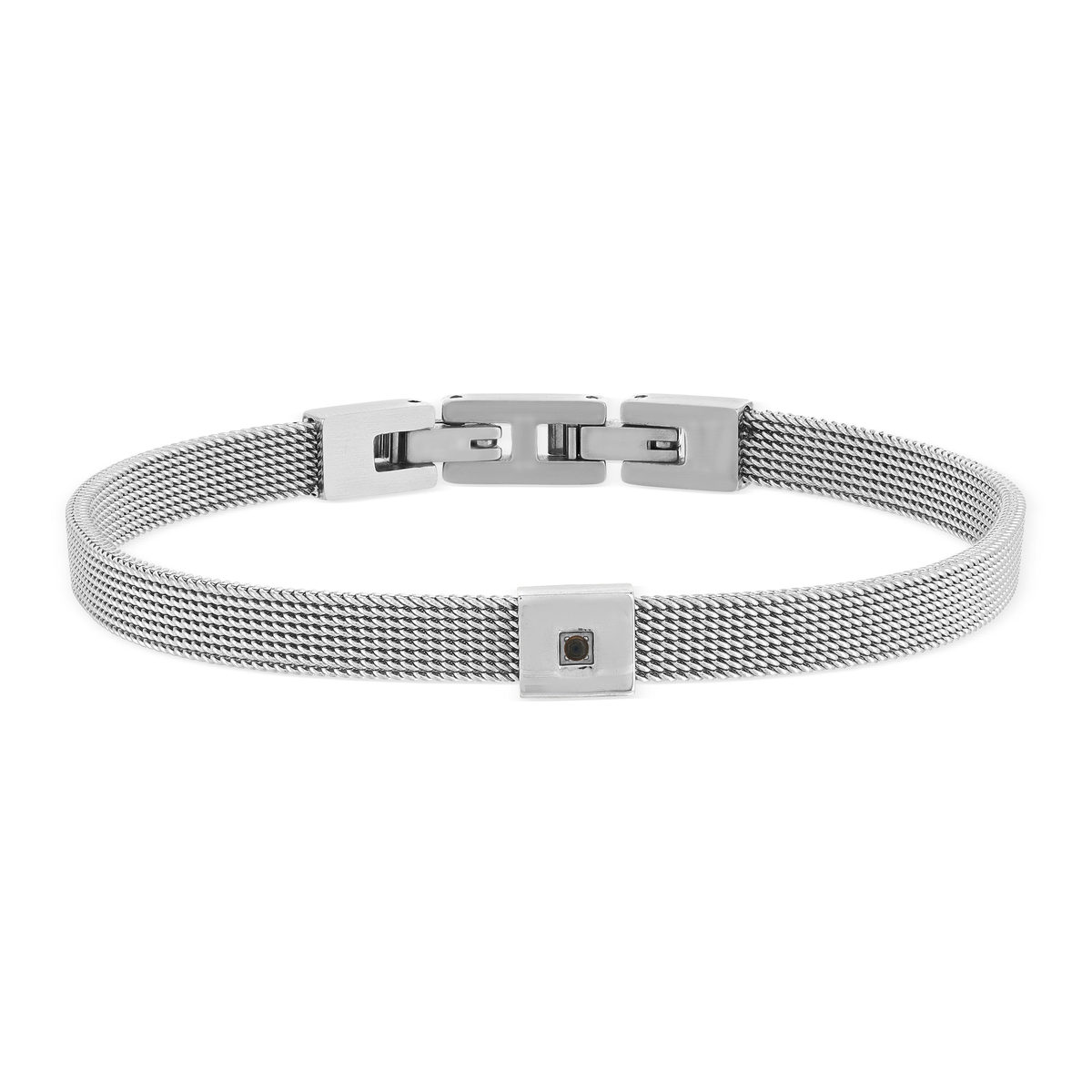 Bracelet acier zirconia noir 21 cm
