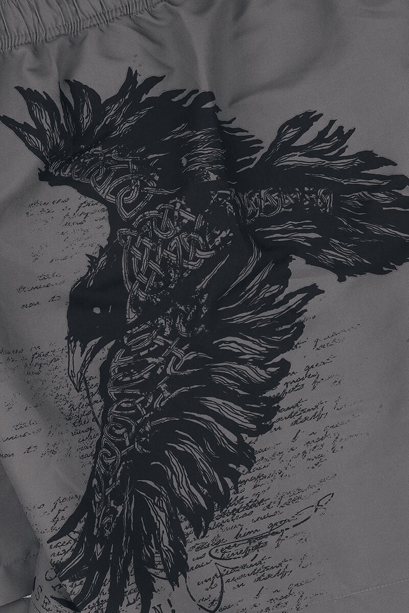 Swim Shorts with Raven Print | Black Premium by EMP Short de bain