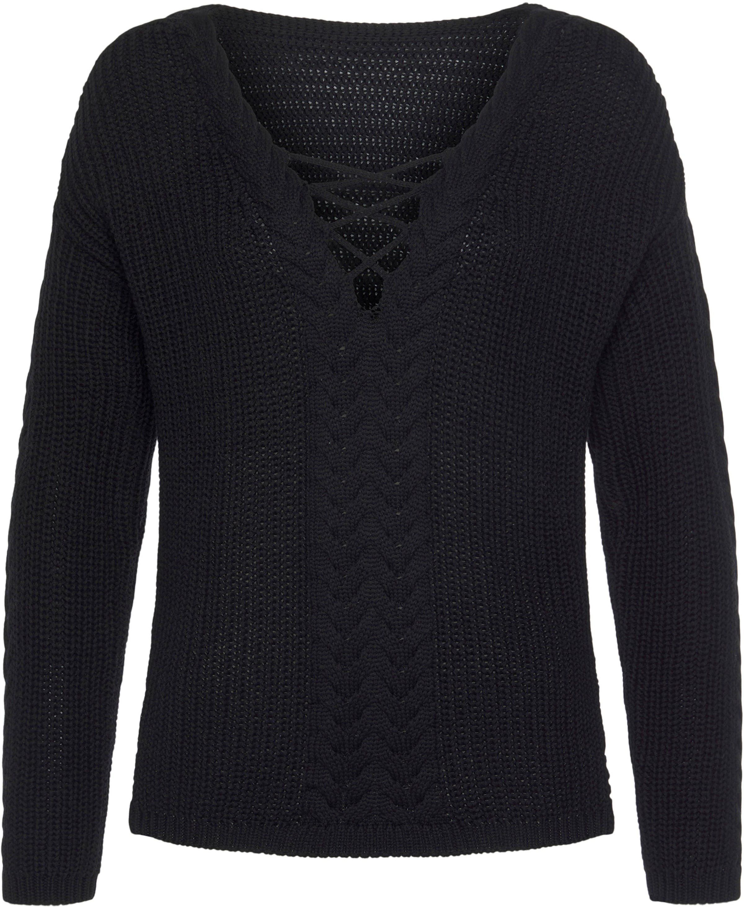 LASCANA Strickpullover in schwarz