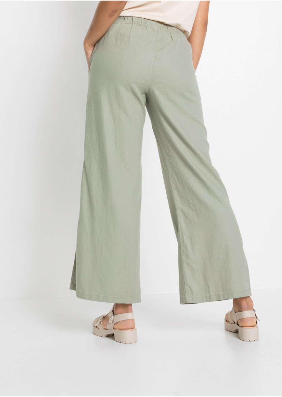 Pantalon large en lin