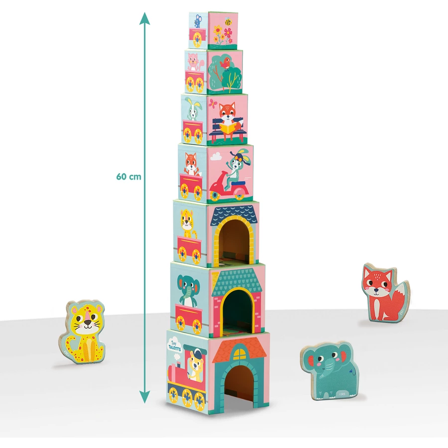 SES Creative® Stapelwürfel mit Tierfiguren