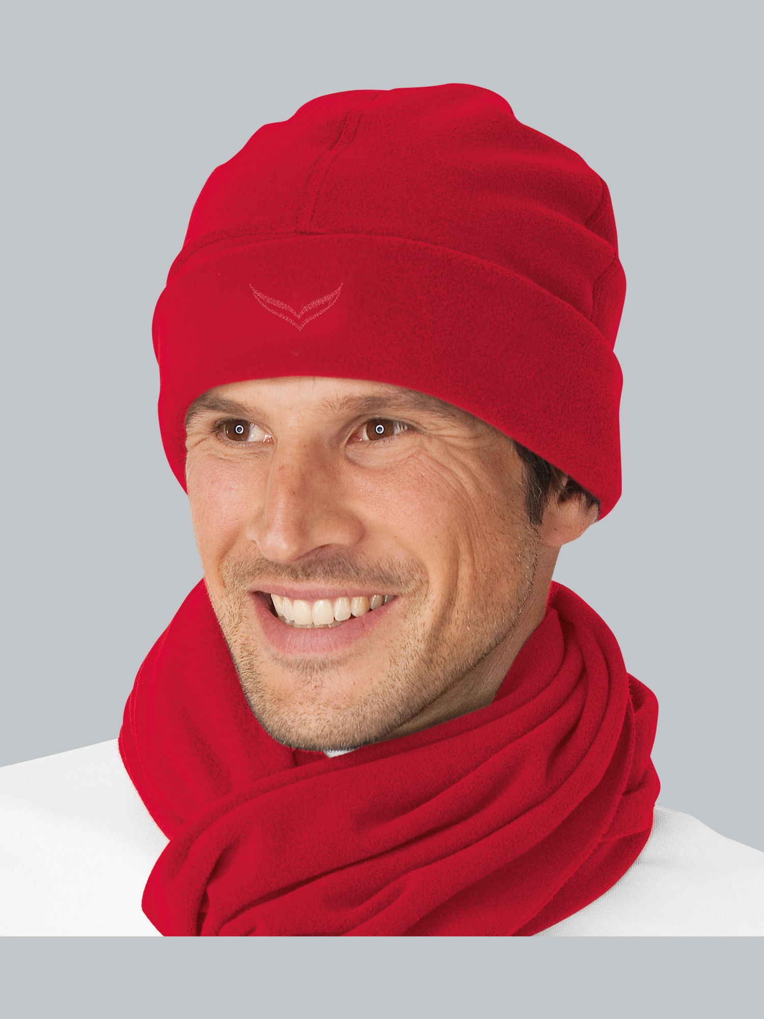 Fleecemütze Kirsch