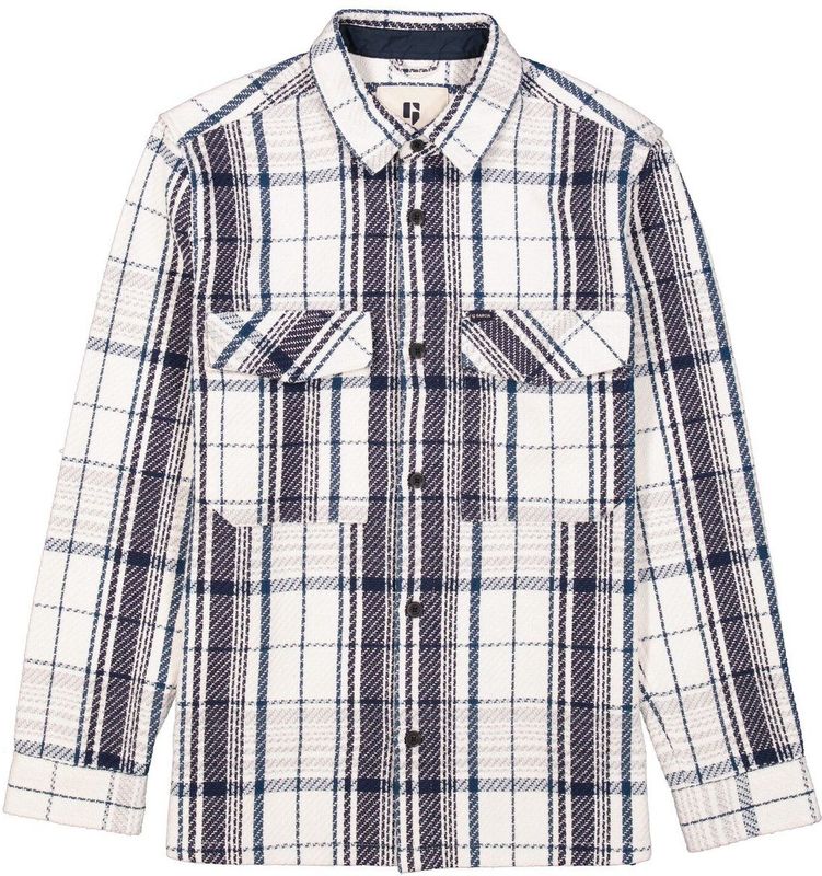 GARCIA - Overshirt - Wit - Katoen - Checkpatroon - Knoopsluiting