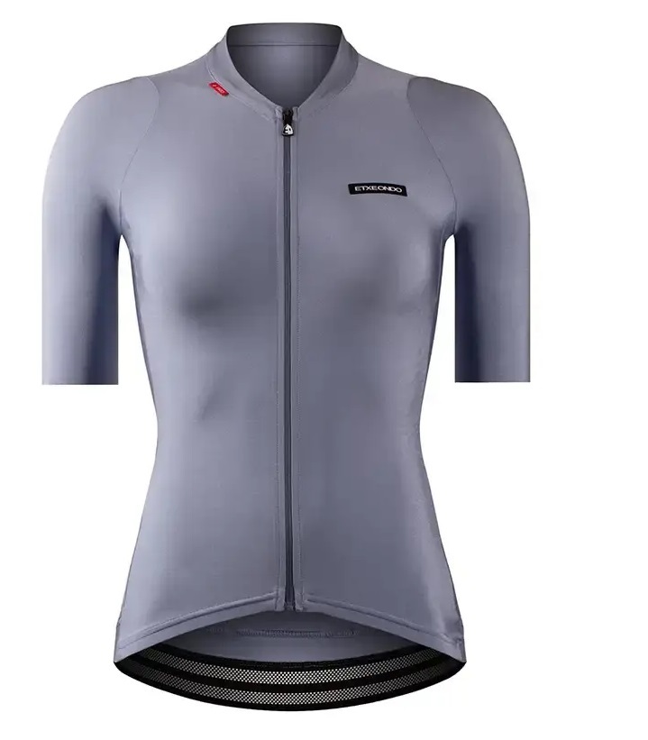 Etxeondo Alda Metalica Fietsshirt Korte Mouwen Parel Grijs Dames
