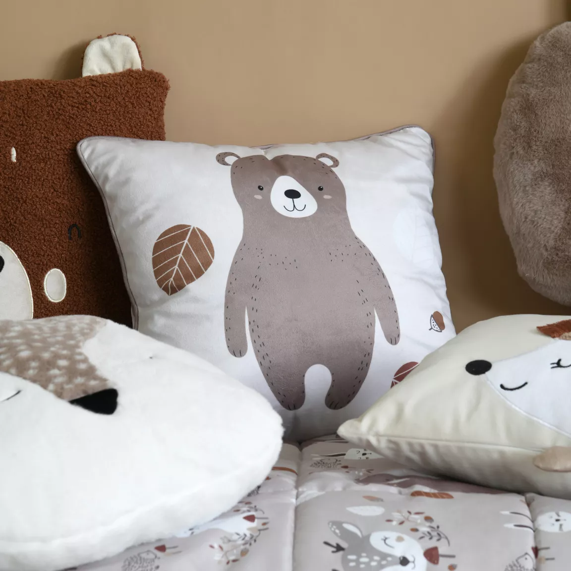 Coussin enfant carré (40 x 40 cm) Gabin Taupe