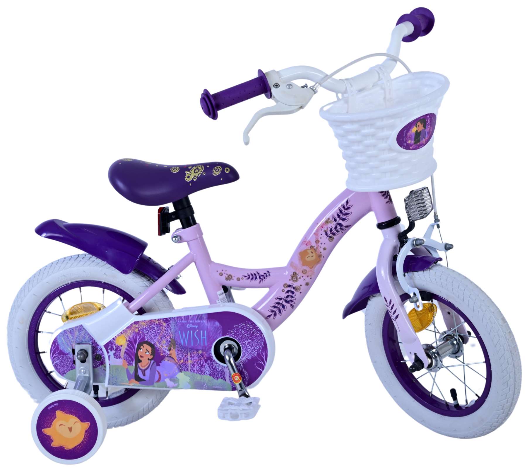 Kinderfahrrad Disney Wish Fahrrad für Mädchen 12 Zoll Lila Kinderrad