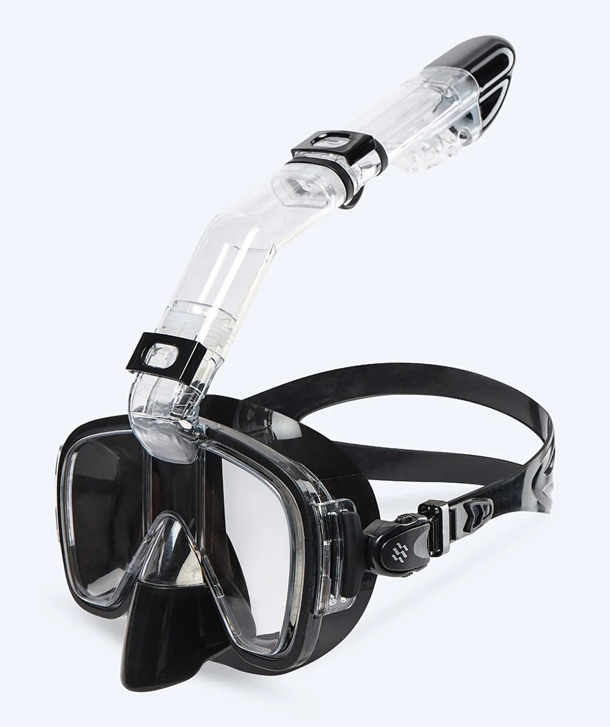 Watery snorkelsæt til voksne - Fisher/Pearl - Sort
