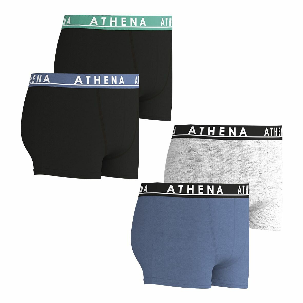 ATHENA<br>Conjunto de 4 cuecas boxer, cores fáceis de combinar