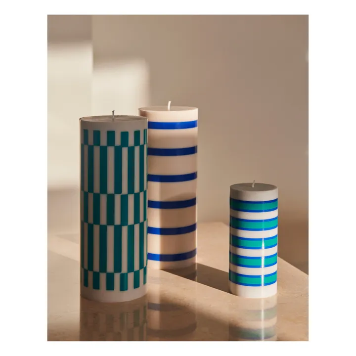 Hay Bougie Column à Rayures  | Bleu