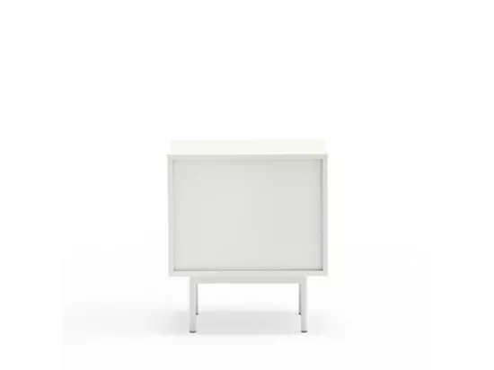 Sierra - Table de chevet 1 porte 2 tiroirs en bois : Couleur - Blanc