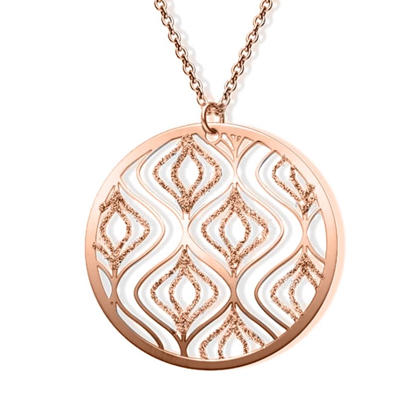 Collier Argent Rose Lotus Scintillantes
