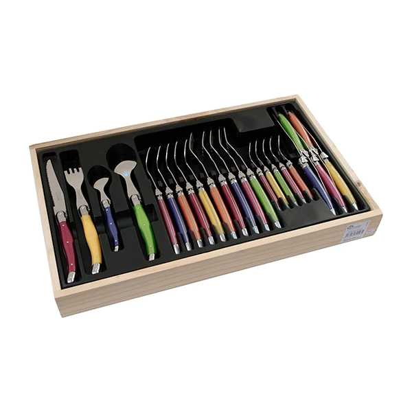 Ménagère laguiole pastel 24 pièces