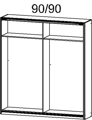 Kleiderschrank MENDOZA 181 x 197 cm Alpinweiß/ HG weiß