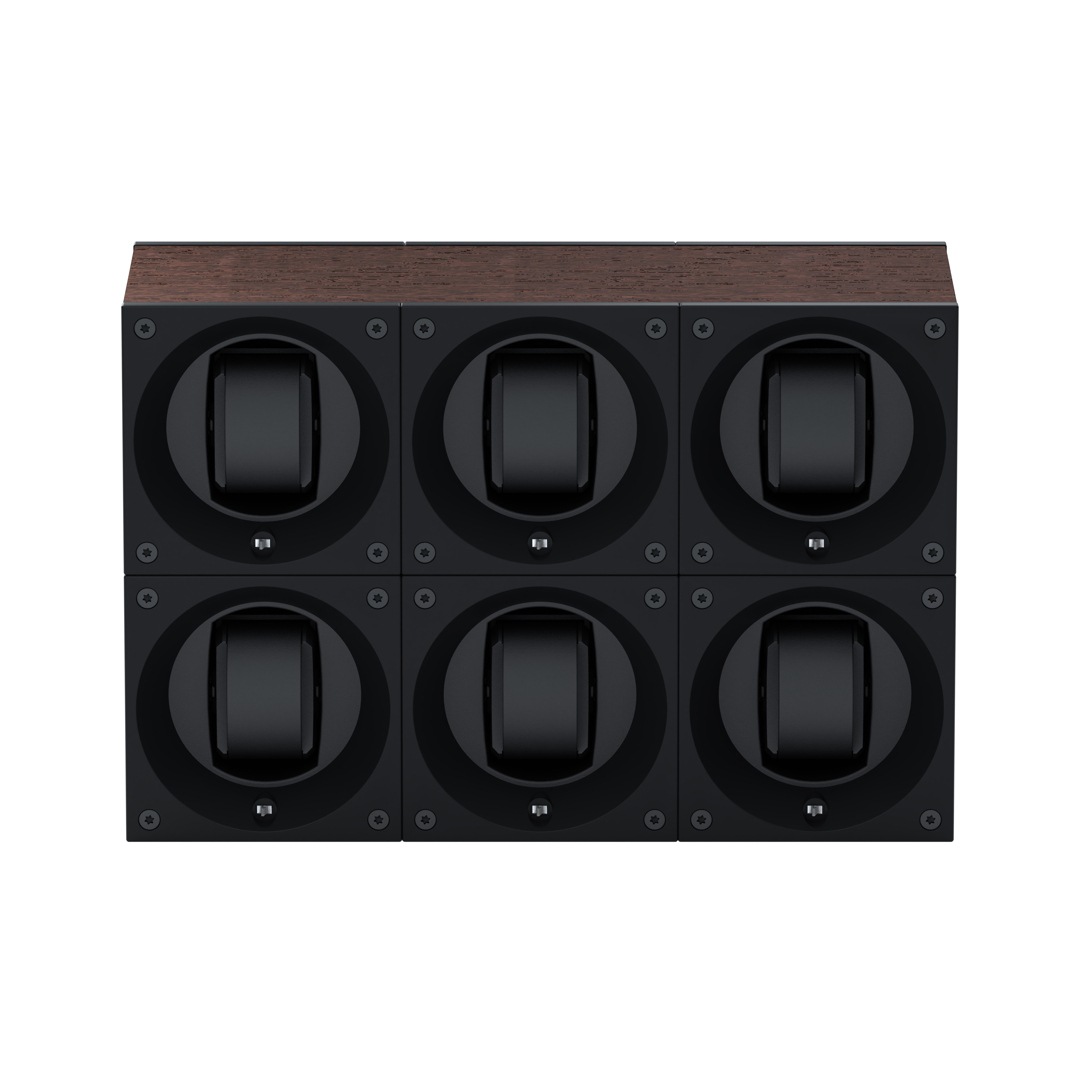 SwissKubik Masterbox Natürliches Wenge-Holz - 6 Uhren