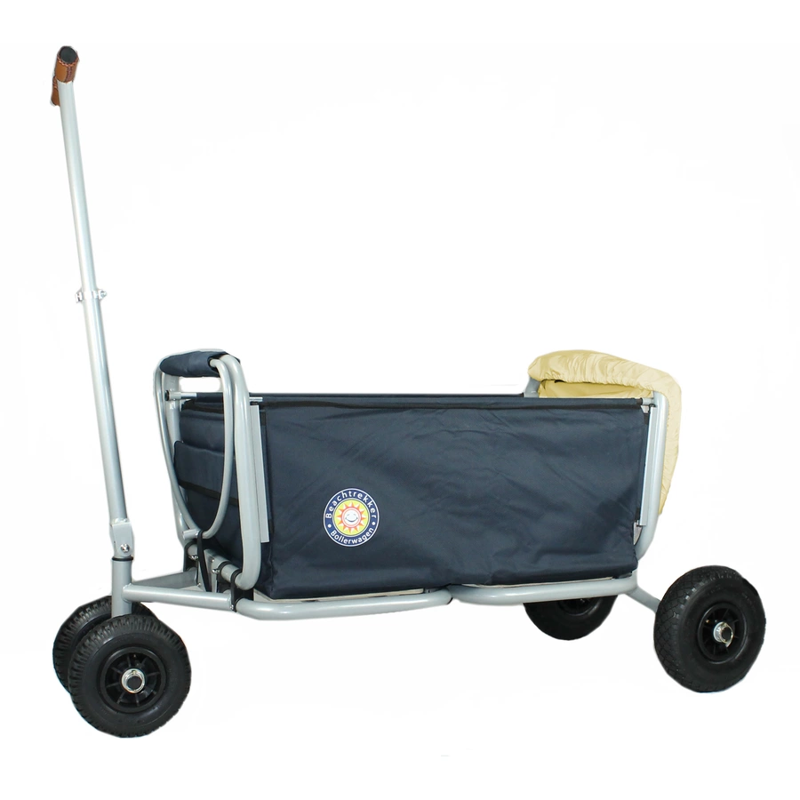 BEACHTREKKER Bollerwagen - Faltbarer Bollerwagen LiFe, blau mit Feststellbremse und Verdeck