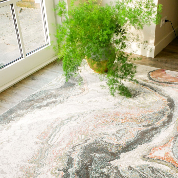 Vierkant modern vloerkleed - Aspen Groen 7270 | Zacht