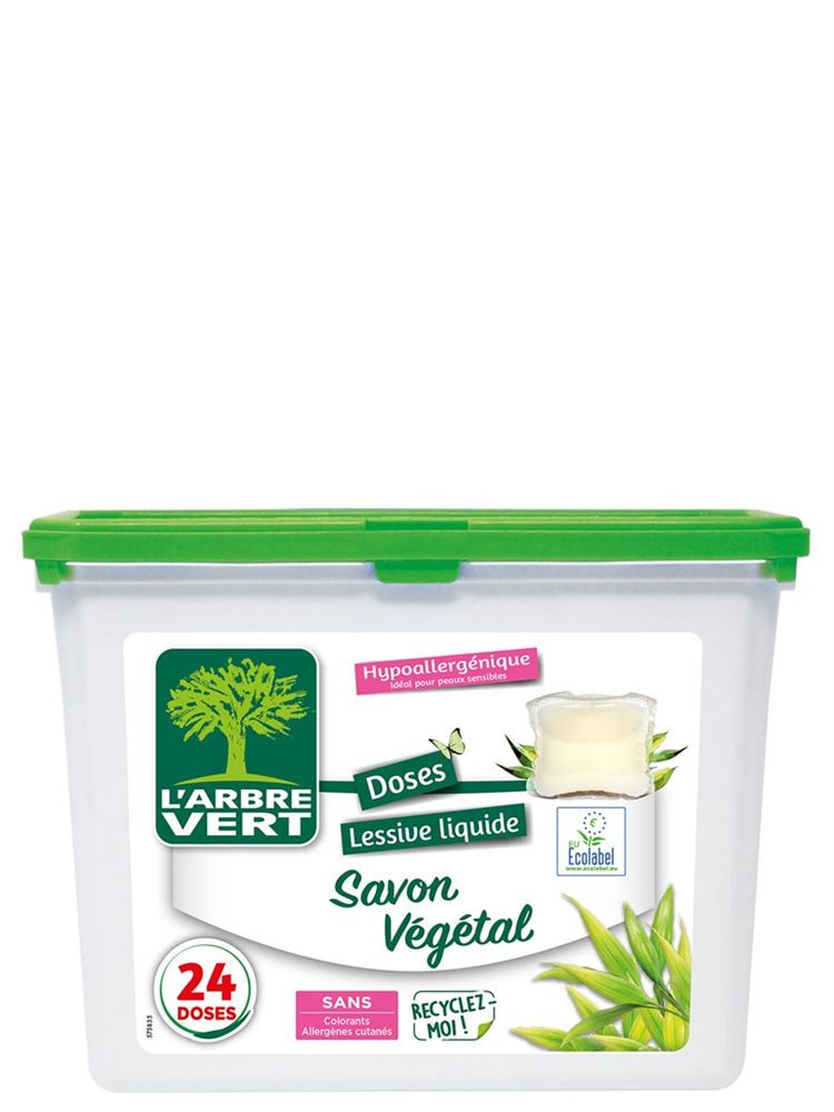 L'ARBRE VERT Flüssigwaschmittel Caps liq pflanzlich Box 24 Stk