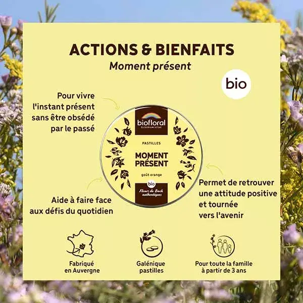 Pastilhas Biofloral Moment Présent Organic Emotion 50g
