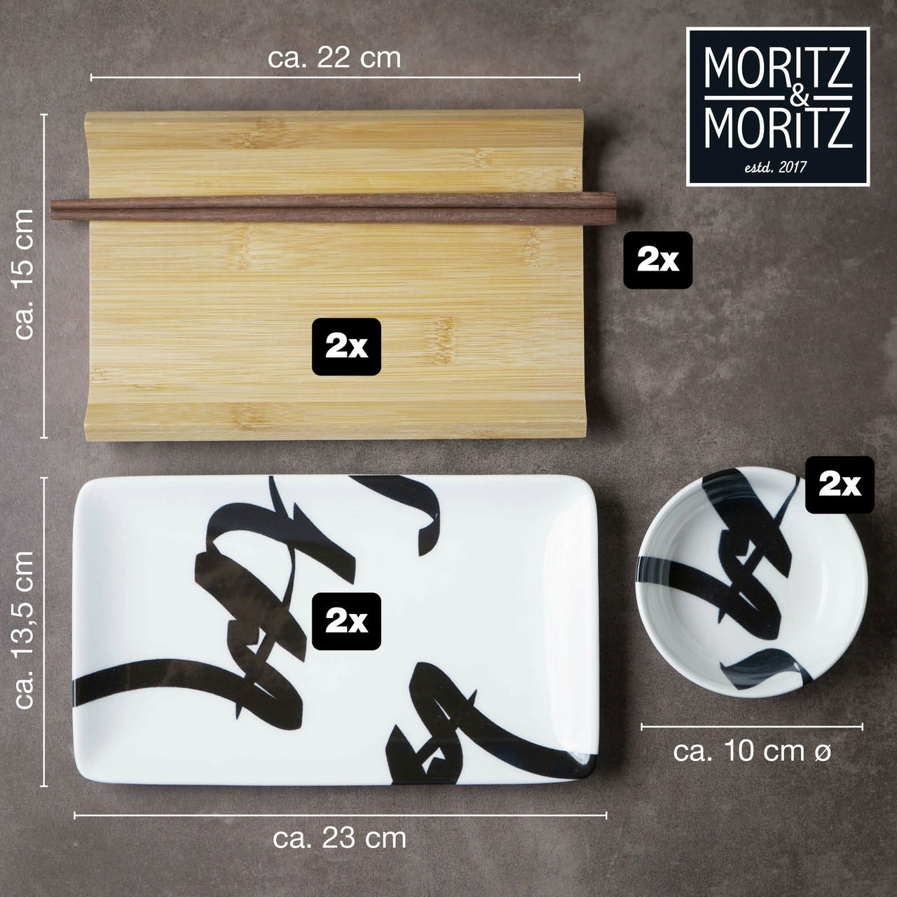 Moritz & Moritz Sushi Set 10tlg. Schrift