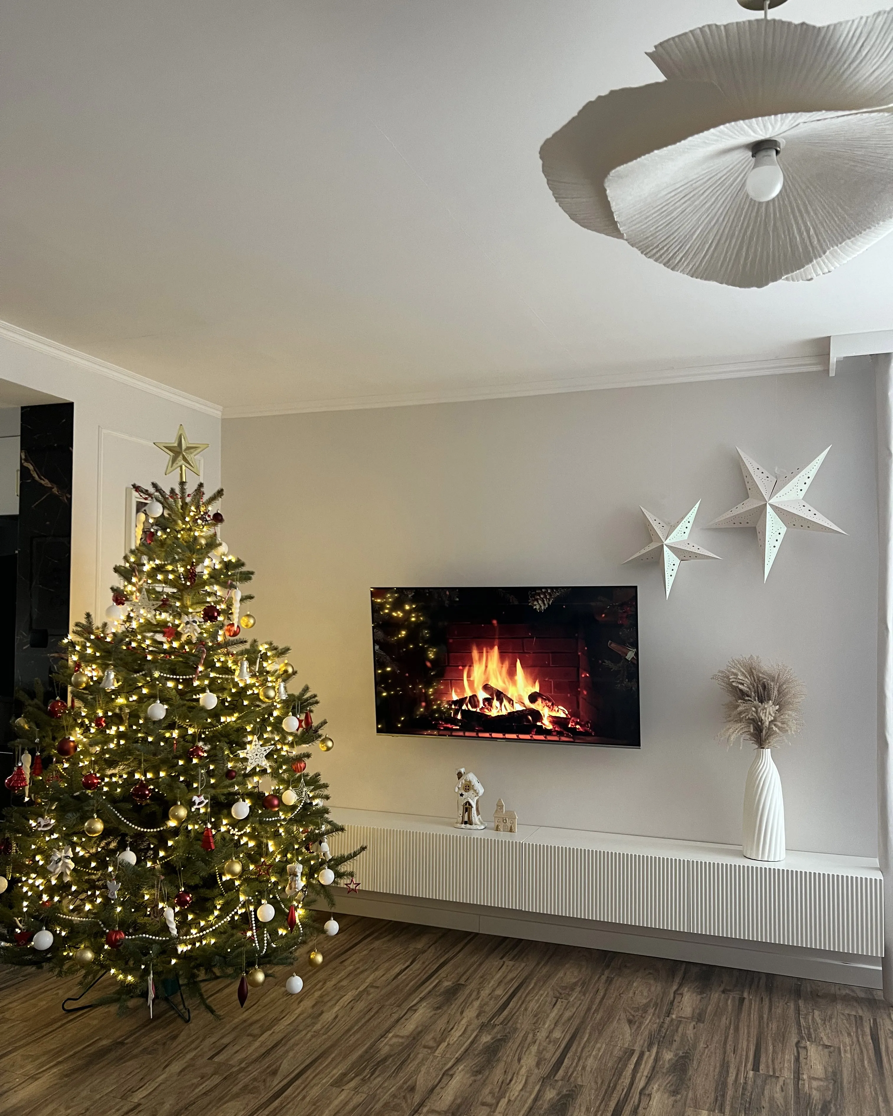 Set van 2 hangende decoraties LED MOTTI Ster 45 cm Wit