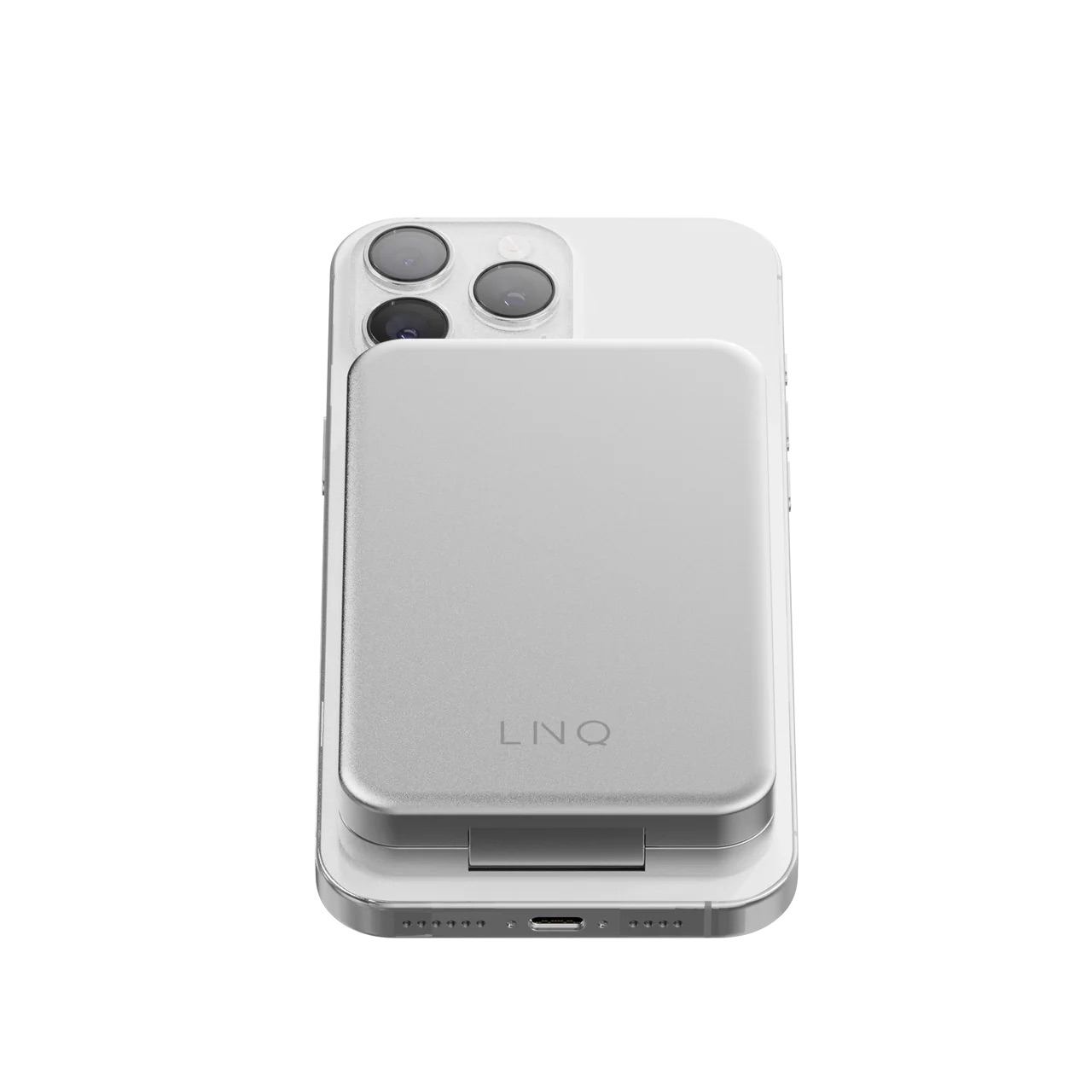 (20W) 8000mAh Magnetische MagSafe Powerbank USB C Power Delivery Ladegerät   Kickstand (LQWPS082) - Silber