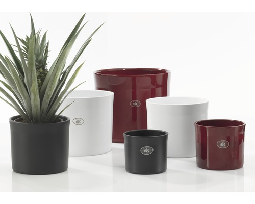Soendgen Miami keramische bloempot, Ø 13 cm, H 11 cm, antraciet
