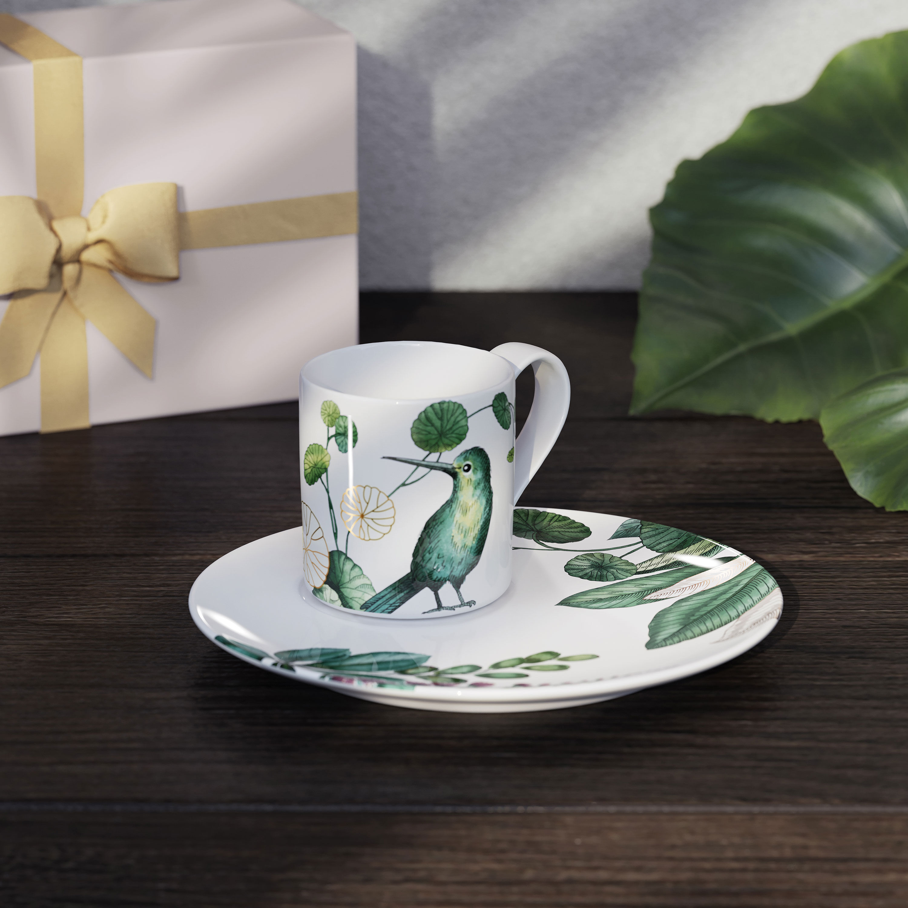 Avarua Espresso cup Multi-colored, 2.1 oz, Premium Bone Porcelain
