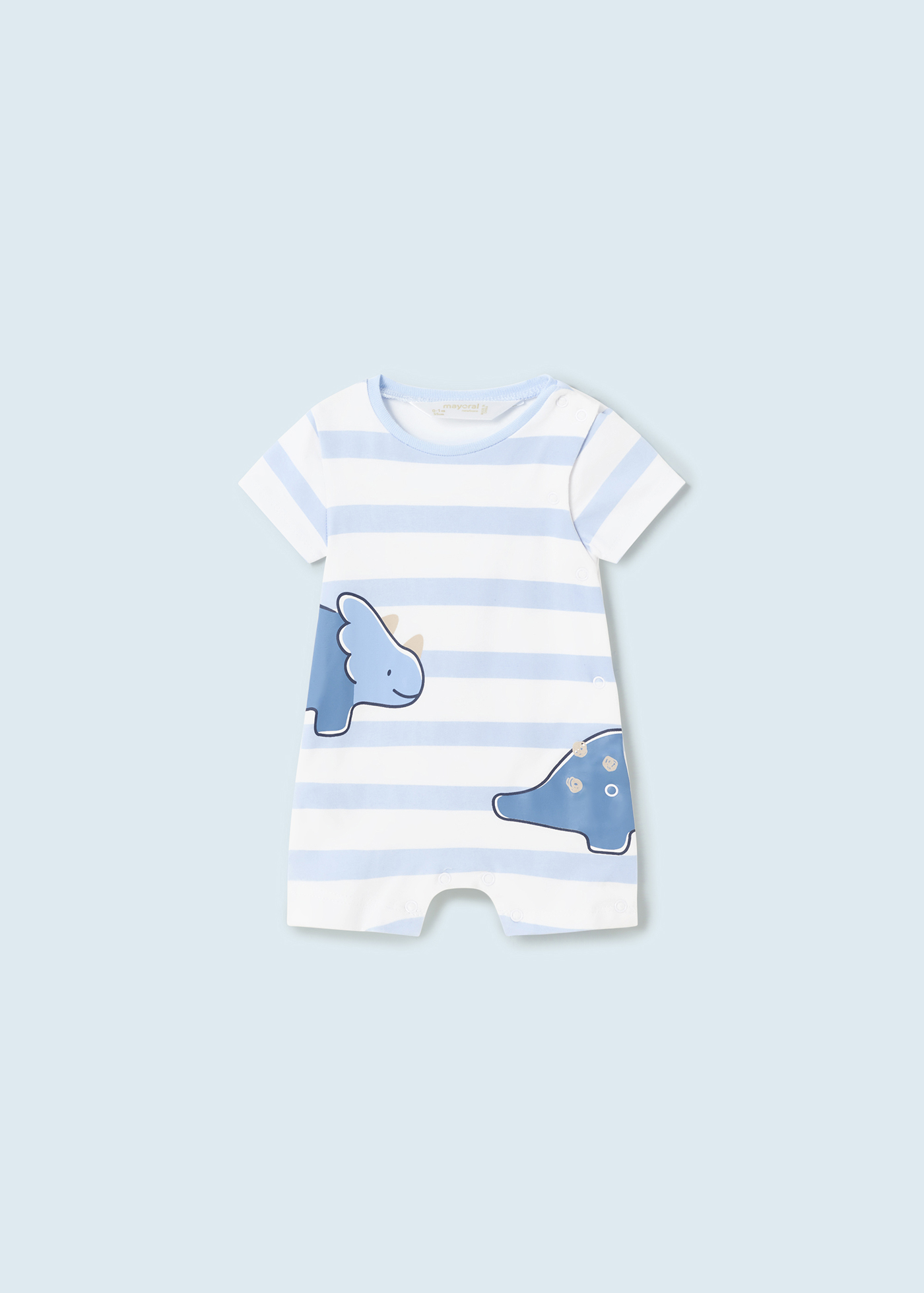 Conjunto de 3 pijamas curtos de algodão sustentável para recém-nascidos.