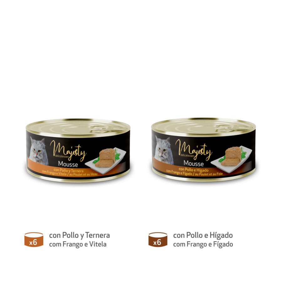 Majesty Adult Gold Selection Mousse Carne lata para gatos – Pack