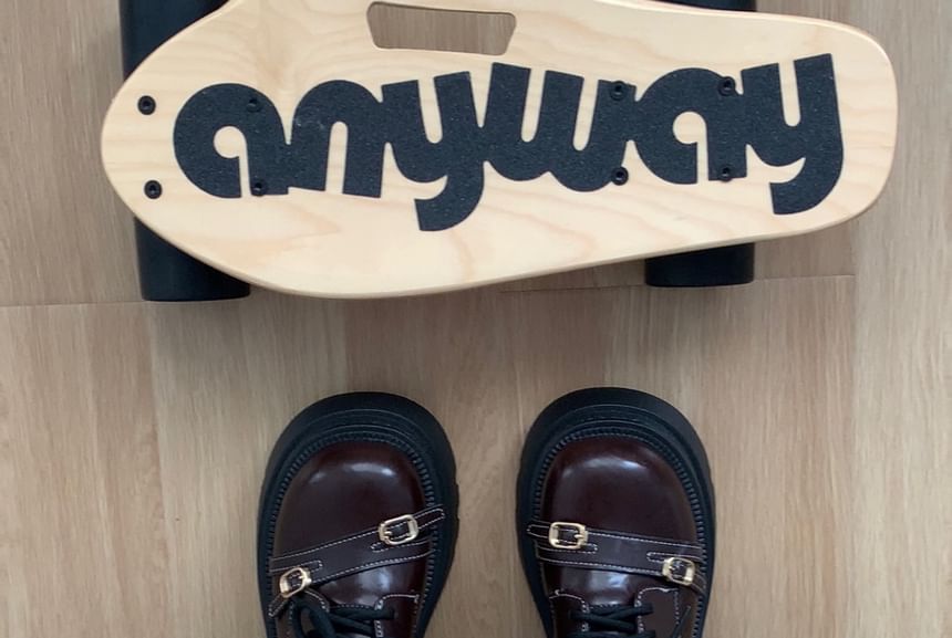 DURAC - Veterschoenen met plateauzool van imitatieleer