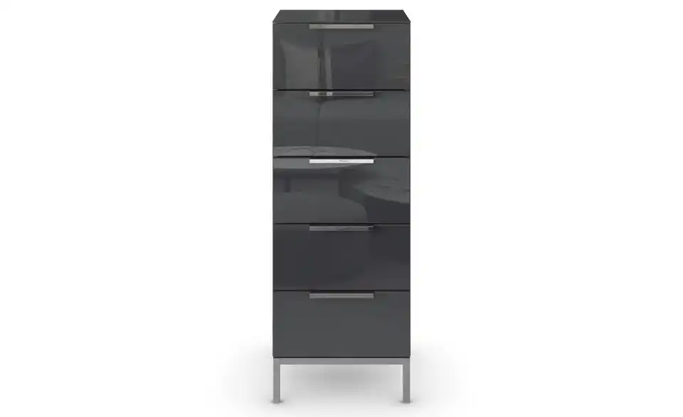 Kommode 40 cm verchromt Basaltgrau, Eiche Artisan (Nachbildung)