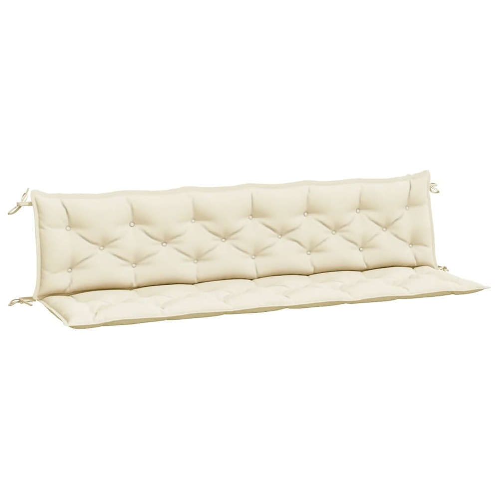 Coussins de banc de jardin 2 pcs blanc crème tissu oxford