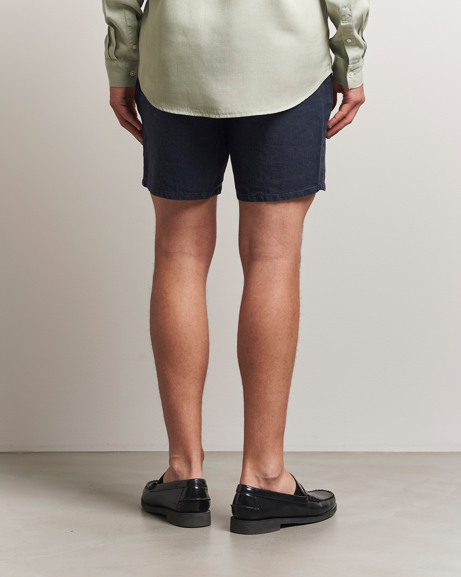 A Day's March Ipu Linen Drawstring Shorts Navy