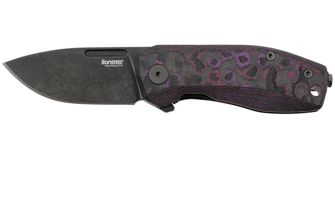 LionSteel Nano NA01-PH CPM MagnaCut, Old Black Purple Haze FatCarbon zakmes