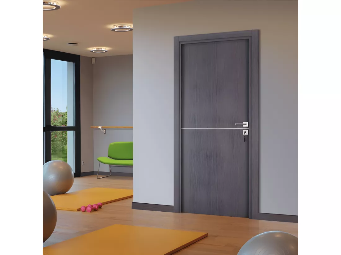 Bloc-porte pose fin de chantier collection Premium Riva, H.204 x l.93 cm, aspect chêne cendré, réversible