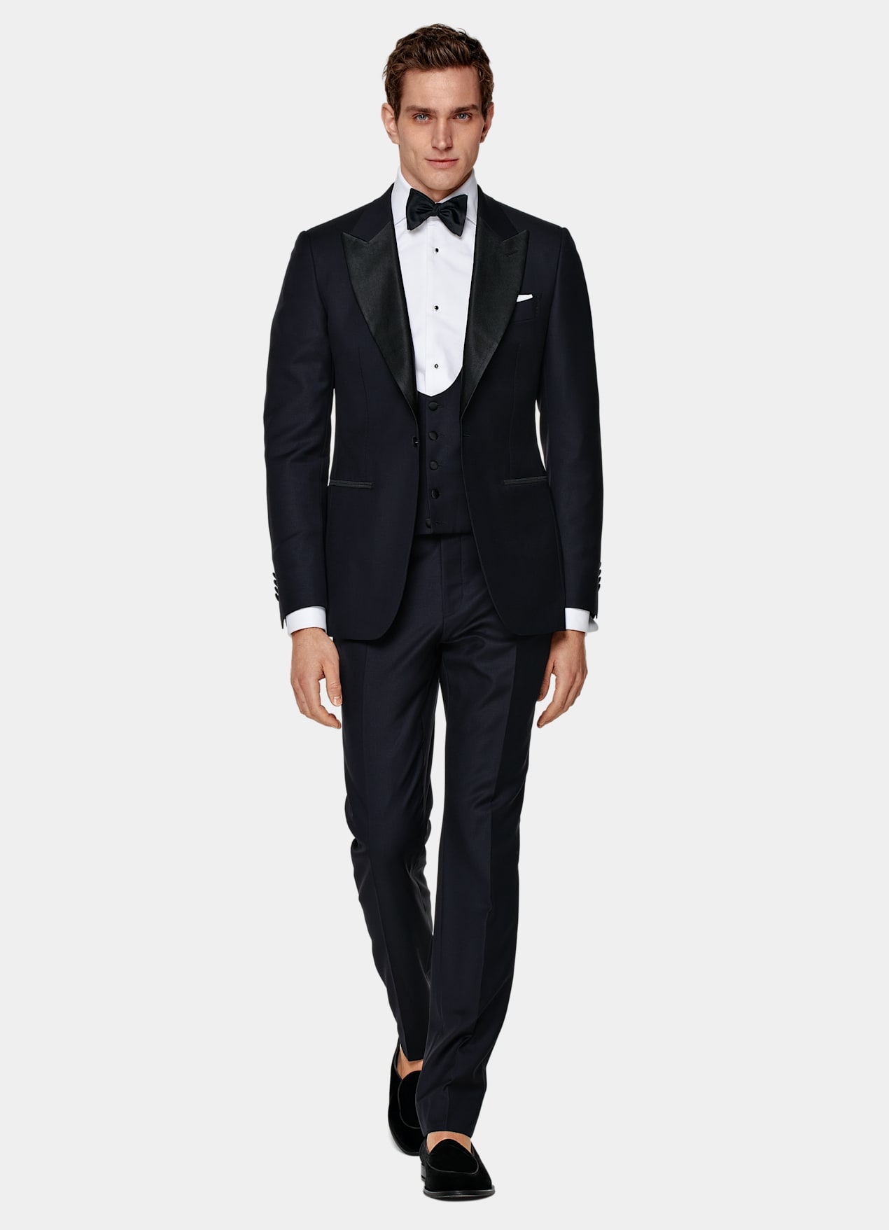 Pantalon de smoking Slim Leg Straight bleu marine