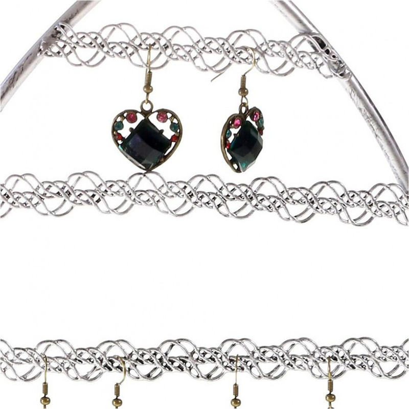 Porte bijoux porte boucle d'oreille amande Gris patiné