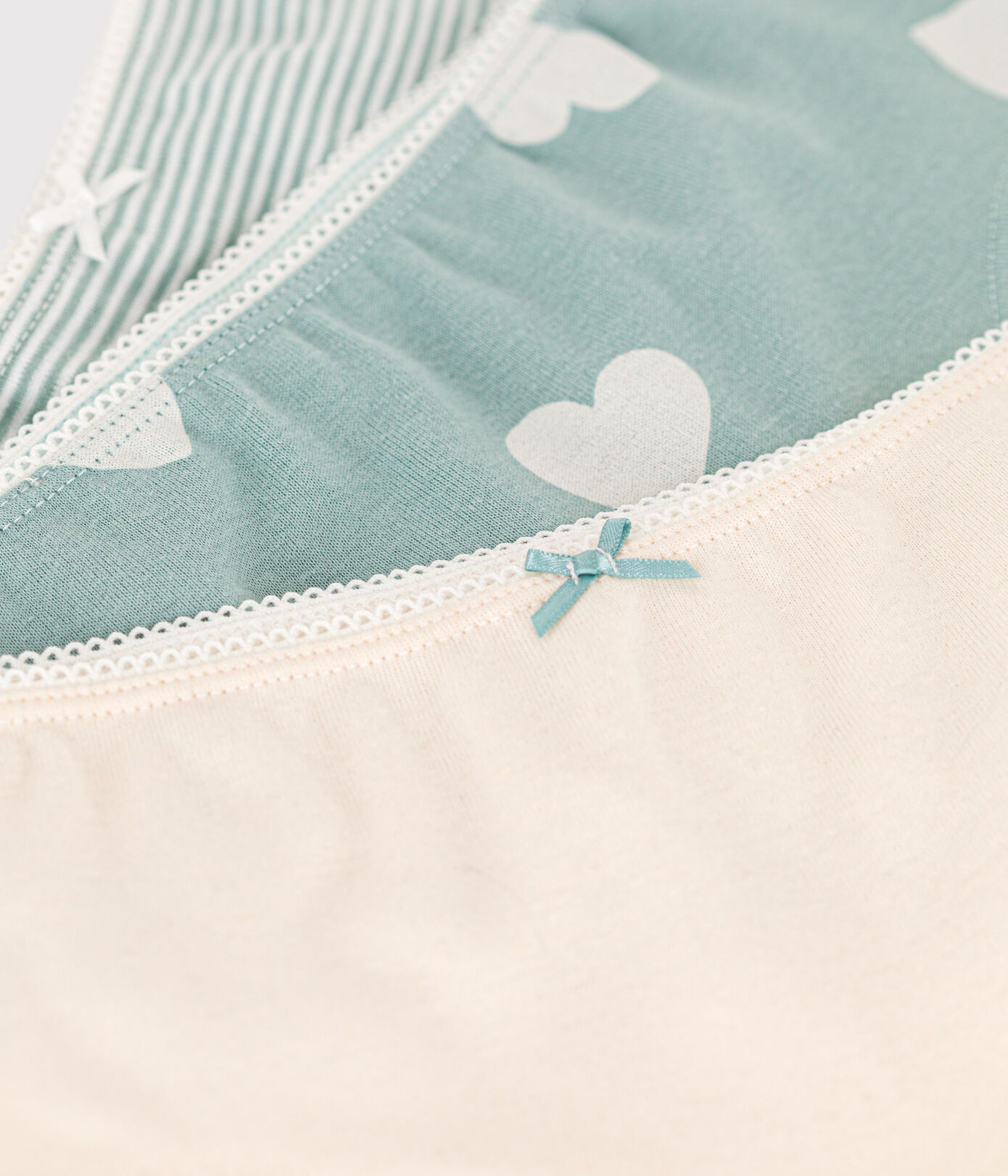 Lot de 3 shorties cœur en coton petite fille