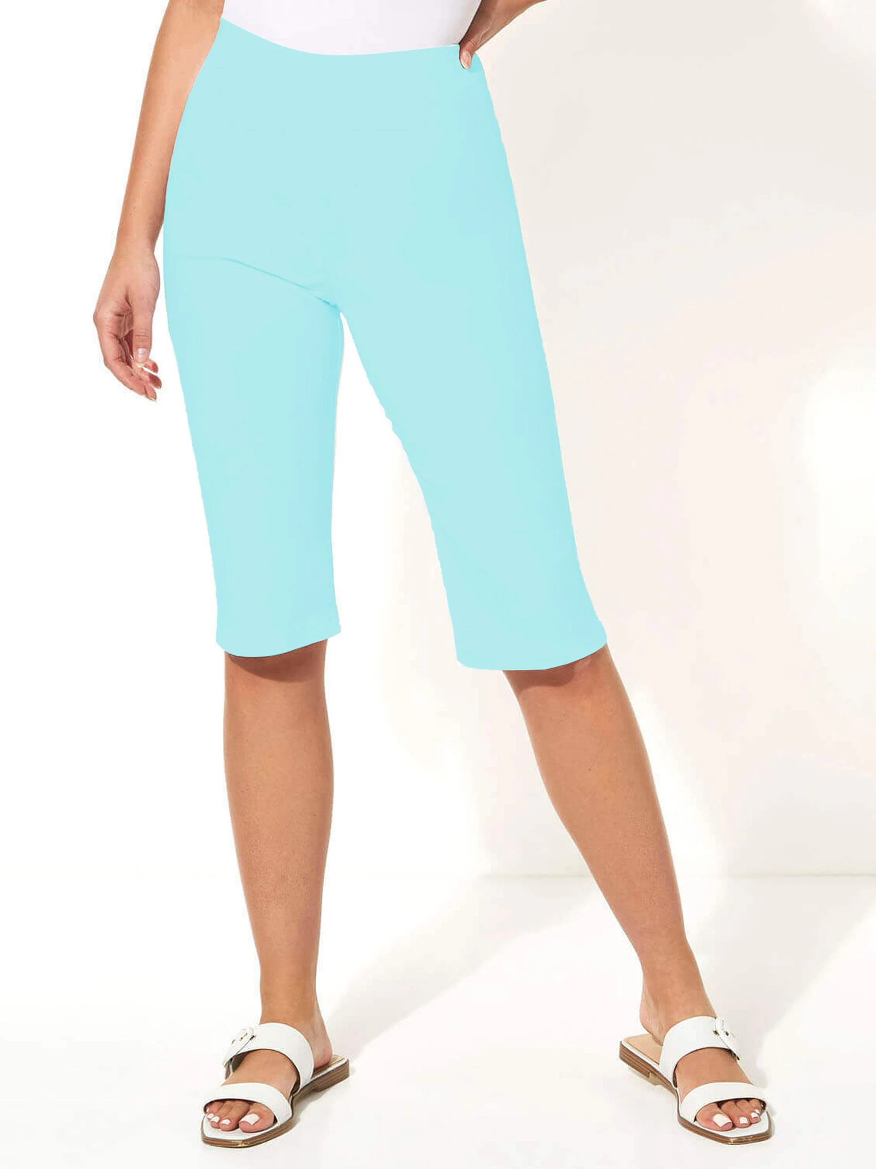 Helderblauw - Roman - Knielange stretchshort