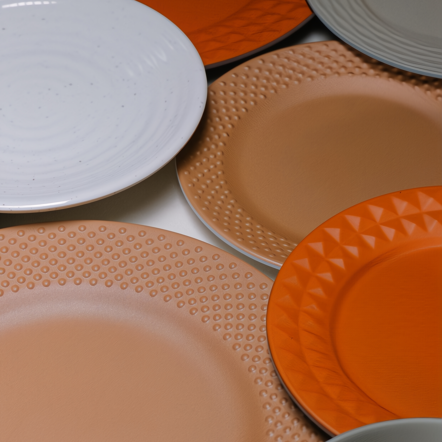 Flamefield Viva Terra 12delig melamine servies rood/relief