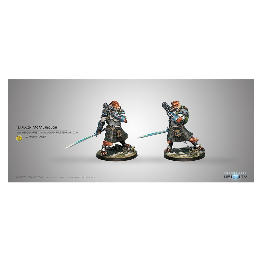 Infinity - Mercenaries - Terlach McMurrough (2 Chain Rifle, Templar CCW)