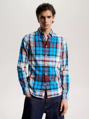 Camisa Oxford Slim Fit Tartan Tommy