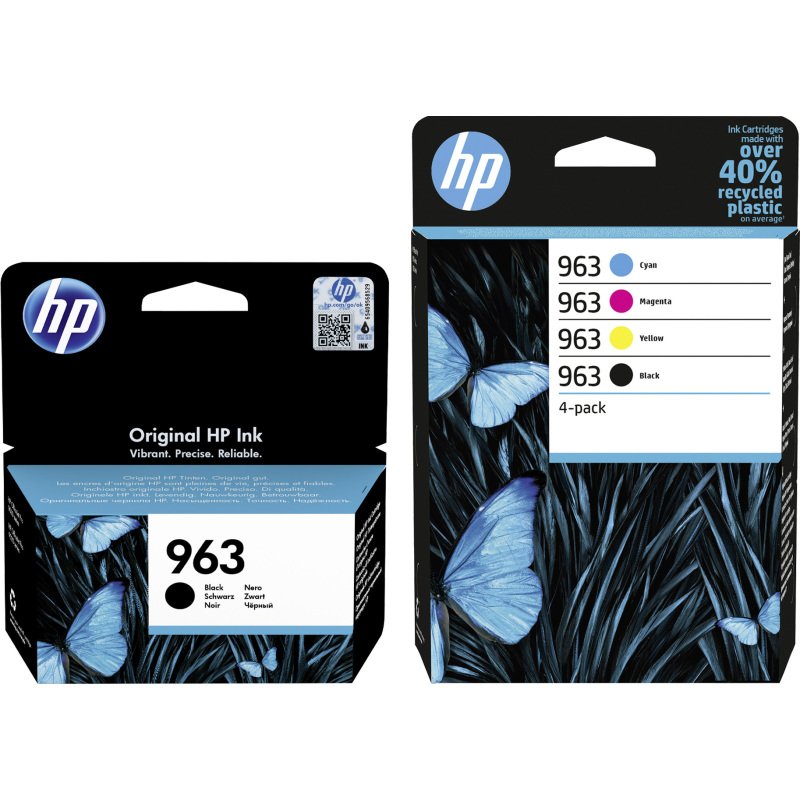 HP 963 - 3JA26AE + 6ZC70AE Pack 2 cartouches noires + 3 cartouches couleur pour imprimante jet d'encre
