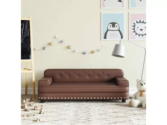 Canapé pour enfants marron 90x53x30 cm similicuir