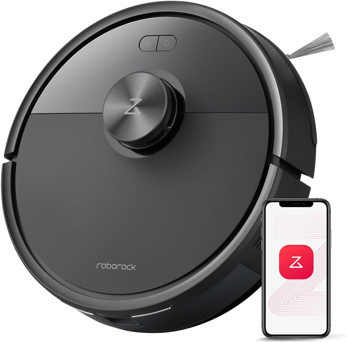 roborock Q7 M5 Saugroboter mit Wischfunktion, 10.000Pa Starker Saugkraft, Dual Anti-Tangle-System, 150Min Laufzeit, LiDAR Navigation, Staubsauger Roboter für Teppich, Tierhaare, APP Steuerung(Schwarz)